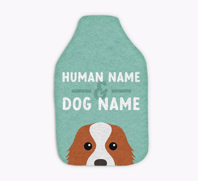 Human and Dog Names: Personalized {breedFullName} Hot Water Bottle